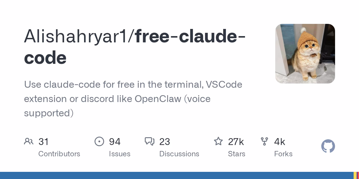 free-claude-code 仓库的 admin 配置界面截图